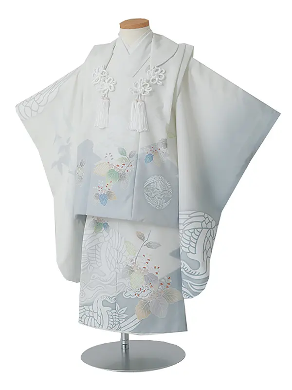 七五三（3男被布）3241 アイボリー  鶴  竹　