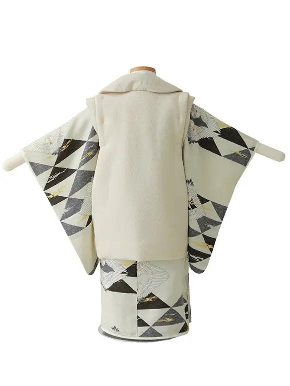 七五三（3男被布）3247 ベージュ うろこ 鶴 LOWRYS FARM　