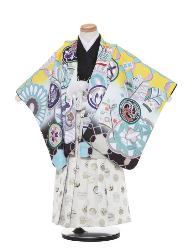 七五三レンタル（3男袴）3250 黄 黒 鷹　