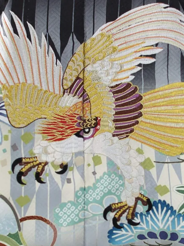 七五三（3男袴）3260 黒 矢絣 兜 　