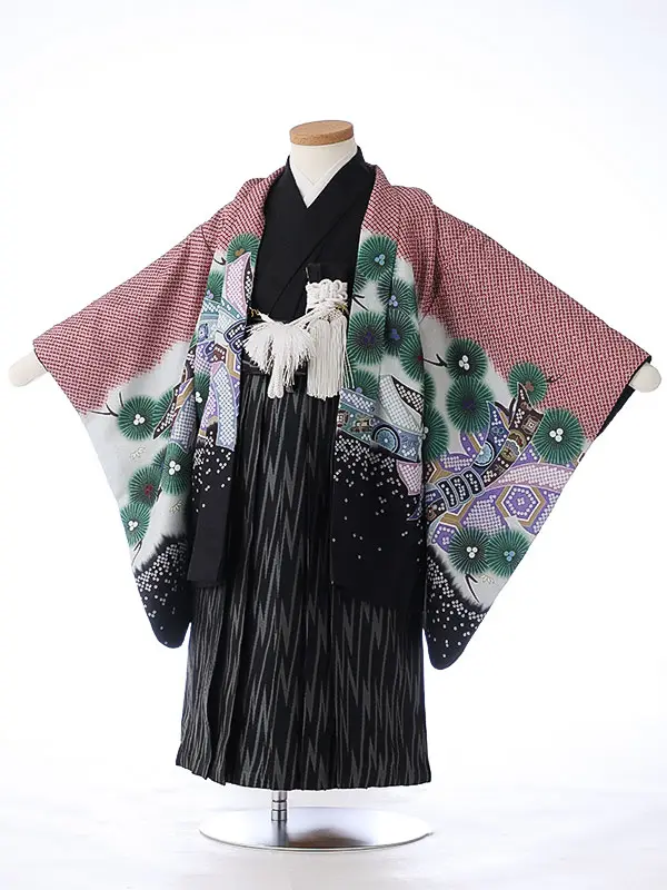 七五三（3男袴）3264 赤 熨斗 兜 花うさぎ