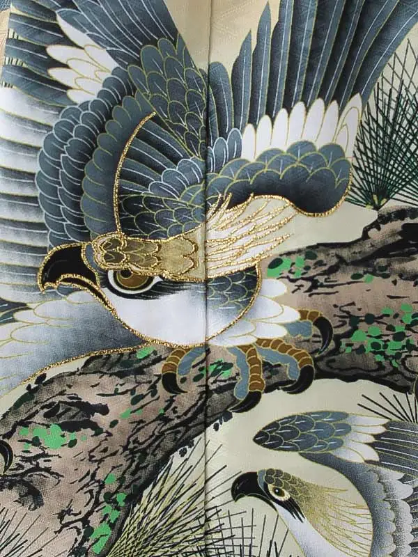 かんたん七五三（3男袴）3269 ベージュ 鷹 松 　