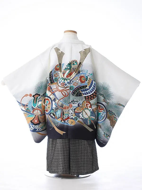 かんたん七五三（3男袴）3270 白 兜 小鎚 　