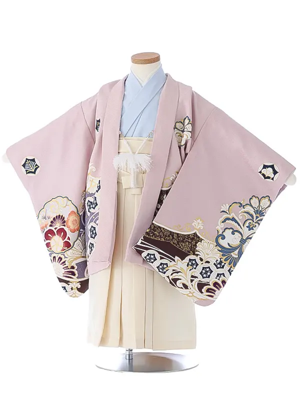 かんたん七五三（3男袴）3271 薄ピンク 鷹 扇