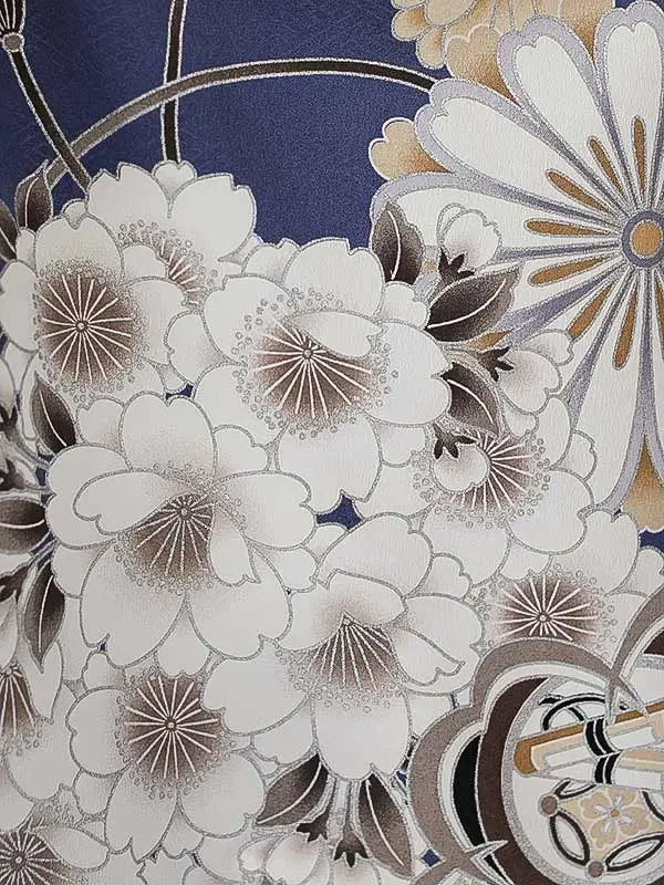 七五三（3男被布）3272 ベージュ 青 菊 松　