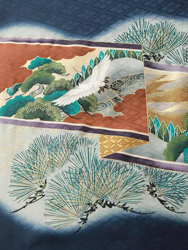 七五三（5男袴）5376  紺 鷹 松 鶴