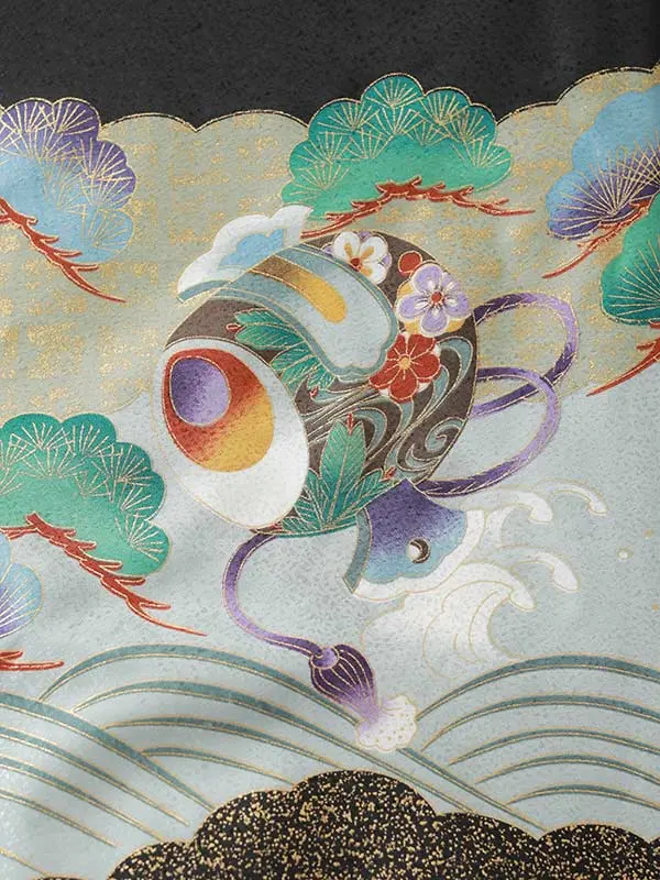 七五三（5男袴）5378  黒 鷹 小鎚 波