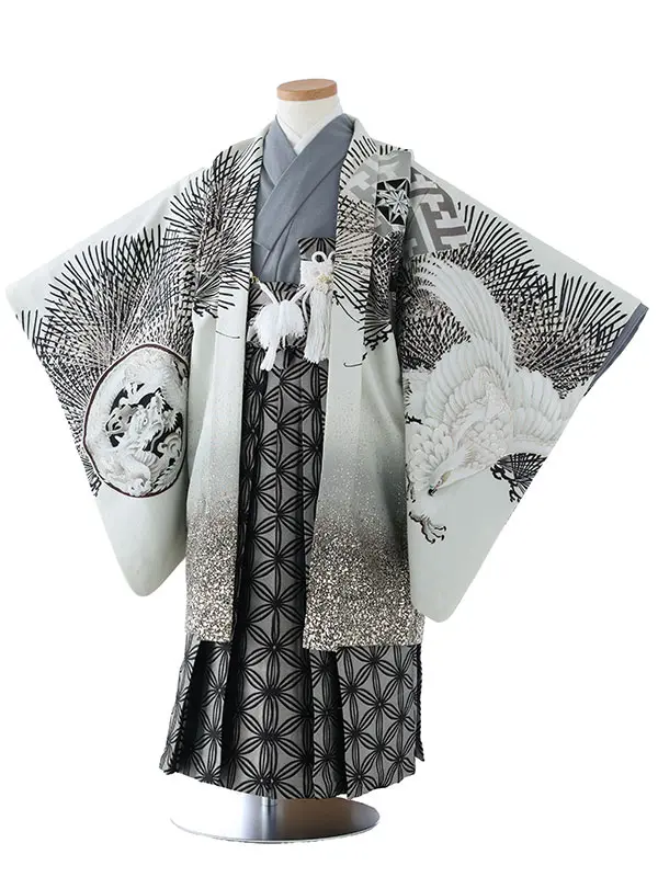 七五三（5男袴）5385  白 鷹 龍 ジャパンスタイル
