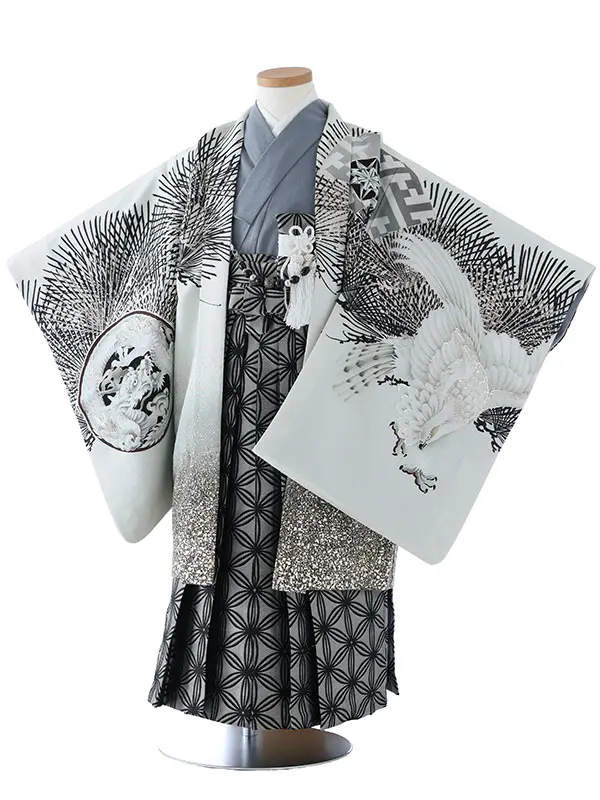 七五三（5男袴）5385  白 鷹 龍 ジャパンスタイル
