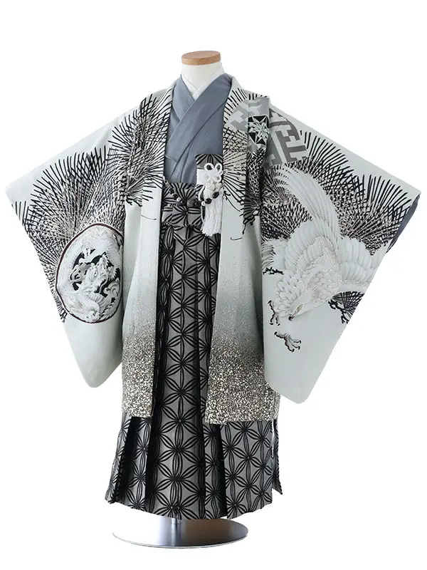 七五三（5男袴）5385  白 鷹 龍 ジャパンスタイル