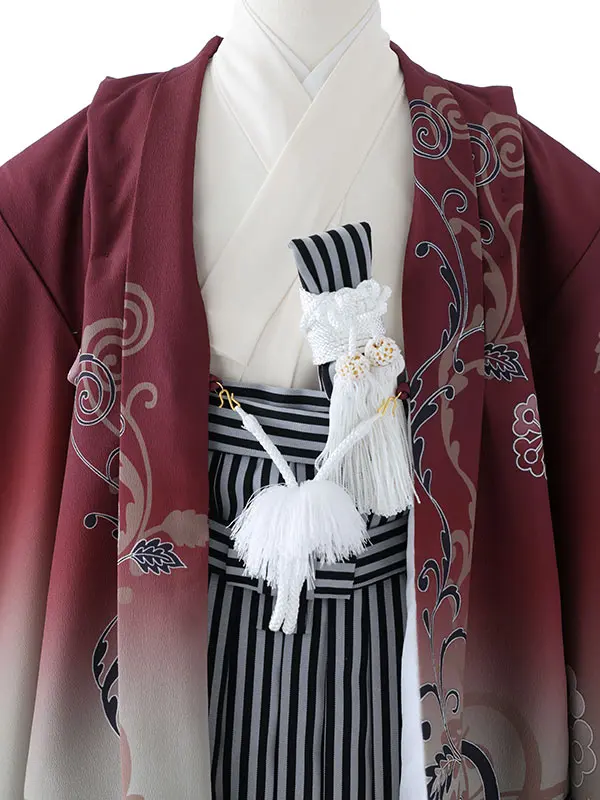 かんたん七五三（5歳男袴）5387  えんじ  桐  ツタ