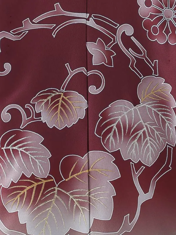 かんたん七五三（5歳男袴）5387  えんじ  桐  ツタ