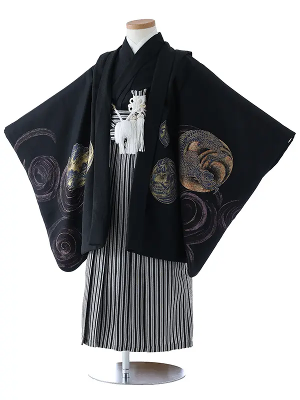 七五三（5男袴）5392  黒 鳳凰 龍