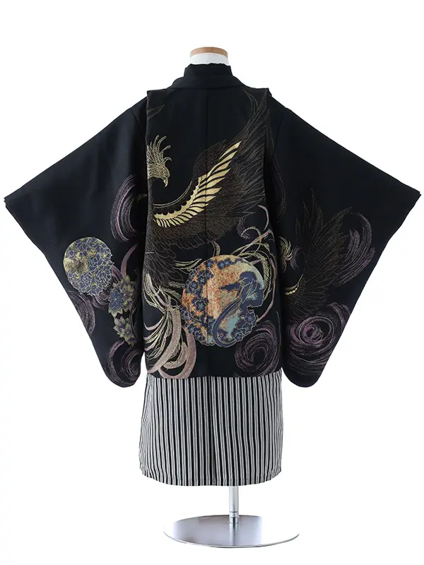 七五三（5男袴）5392  黒 鳳凰 龍