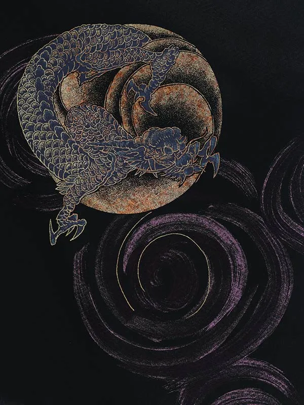 七五三（5男袴）5392  黒 鳳凰 龍