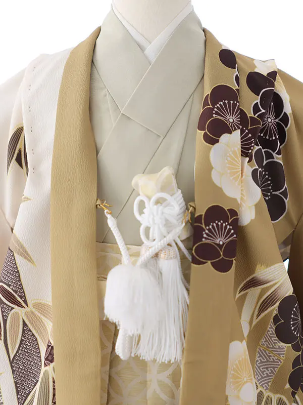 七五三（5男袴）5398  からし クリーム 梅 松