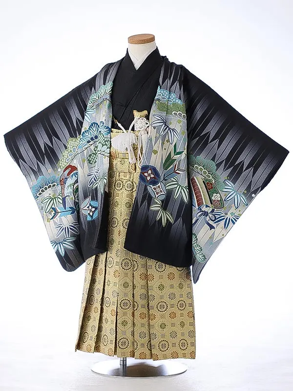 かんたん七五三（5男袴）5406 黒 鷹 矢絣