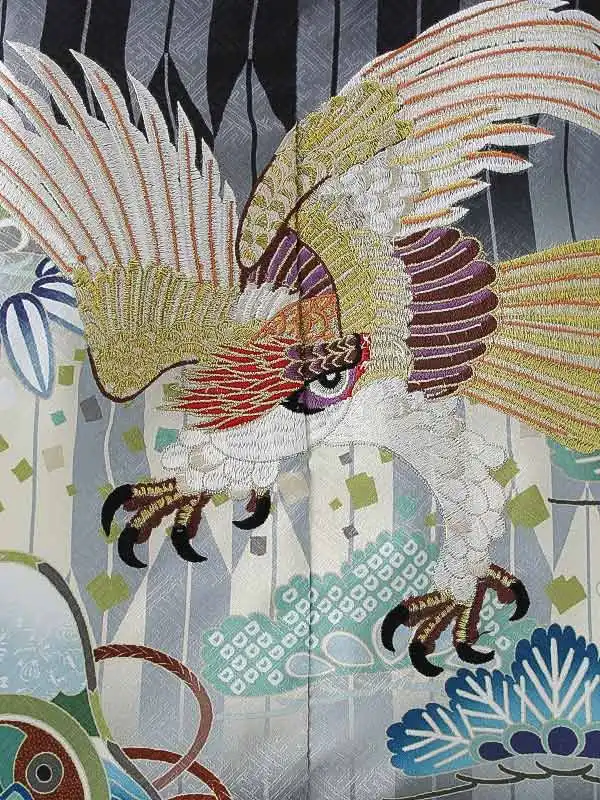 かんたん七五三（5男袴）5406 黒 鷹 矢絣