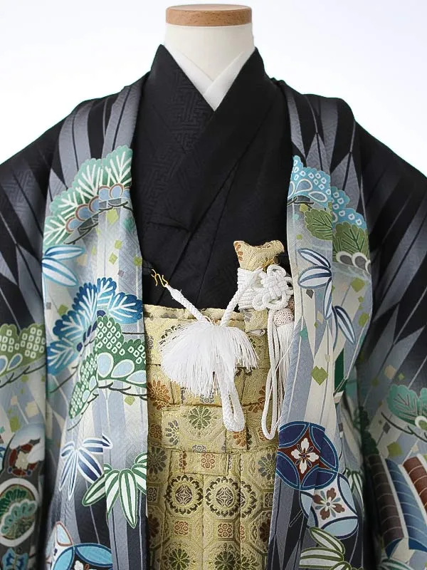 かんたん七五三（5男袴）5406 黒 鷹 矢絣