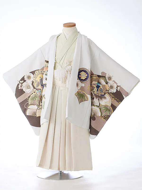 かんたん七五三（5男袴）5407 白 茶 鷹 松