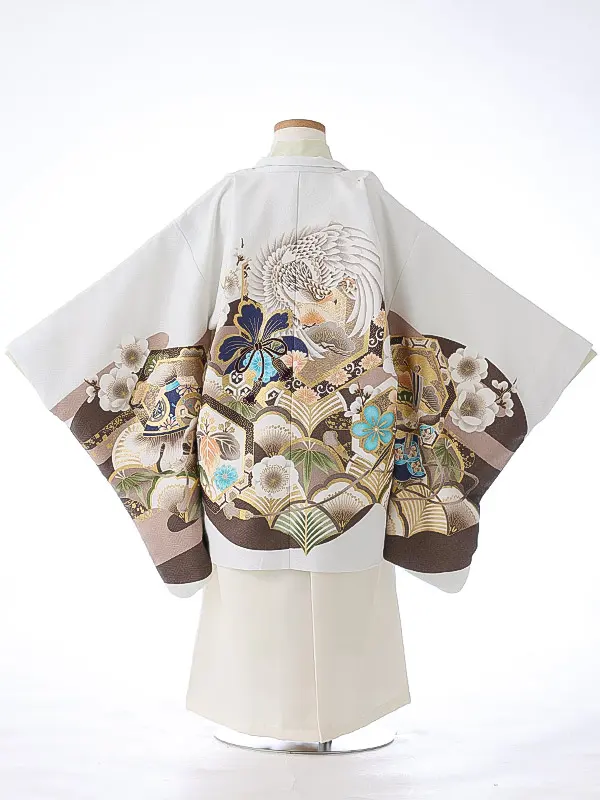 かんたん七五三（5男袴）5407 白 茶 鷹 松