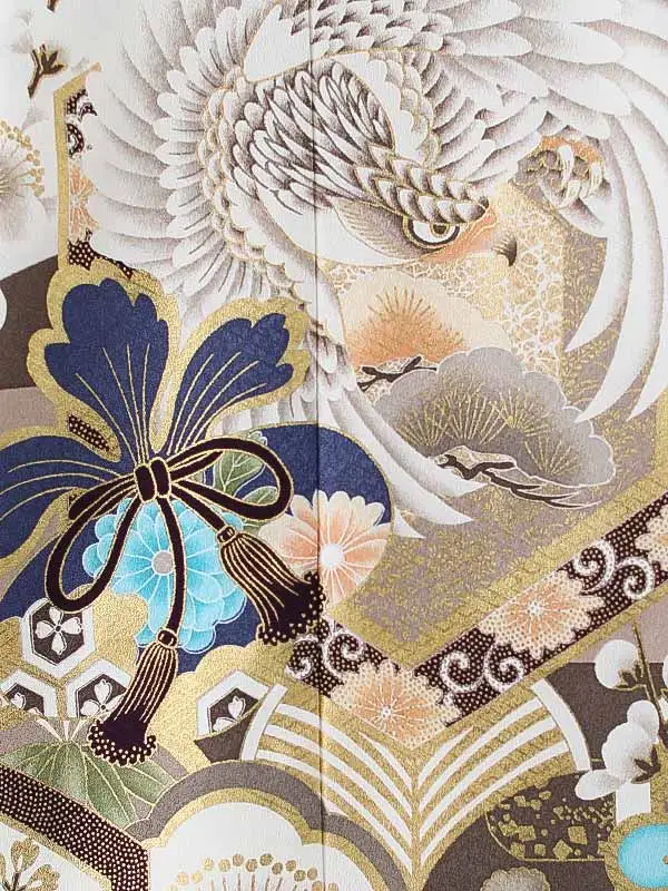 かんたん七五三（5男袴）5407 白 茶 鷹 松