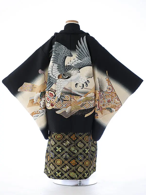 七五三（5男袴）5410 黒 鷹 松 熨斗