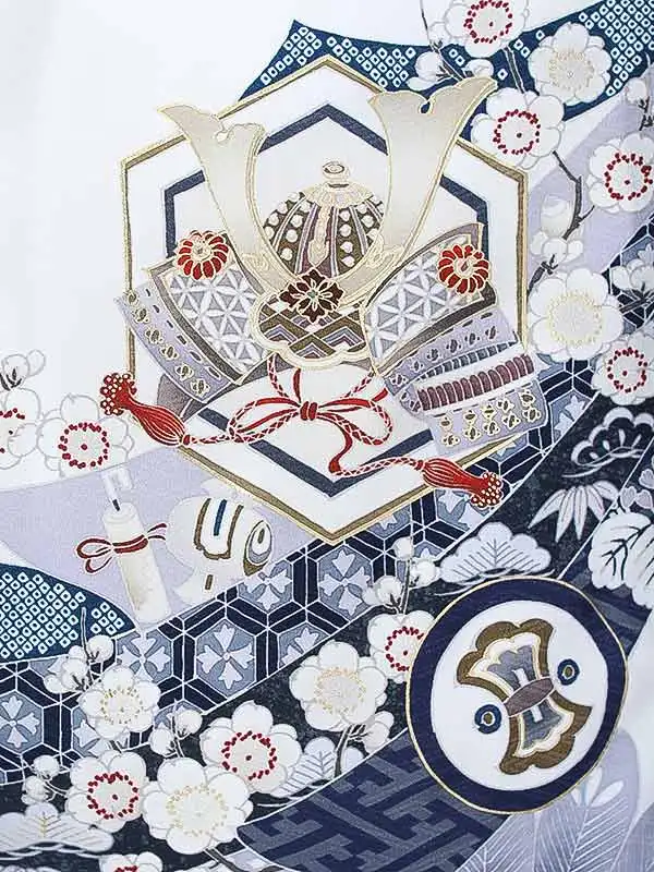 七五三（5男袴）5413 白 青 鷹 熨斗 華徒然