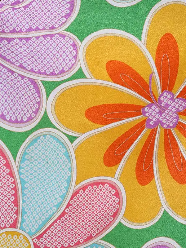 七五三（3女被布）3054 パステル×白 花模様