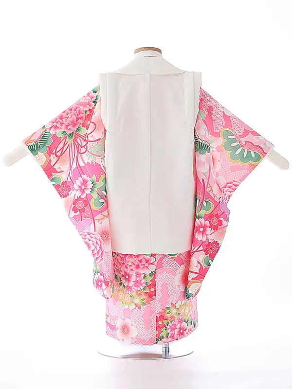 七五三（3女被布）3340 ピンク 松 花模様 式部浪漫