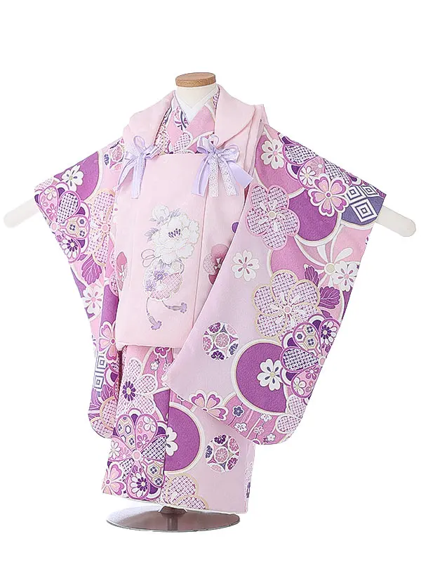 七五三（3女被布）3343 薄紫 梅 花模様 しなこ