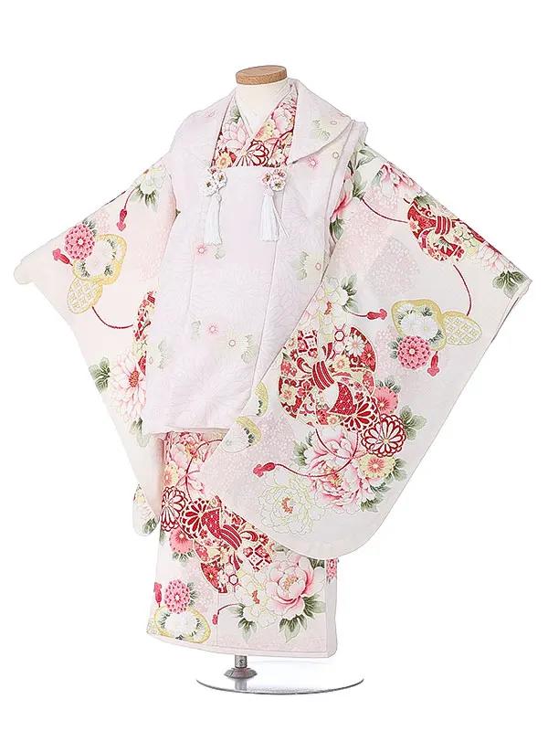 七五三（3女被布）3345 薄ピンク 花模様 華徒然