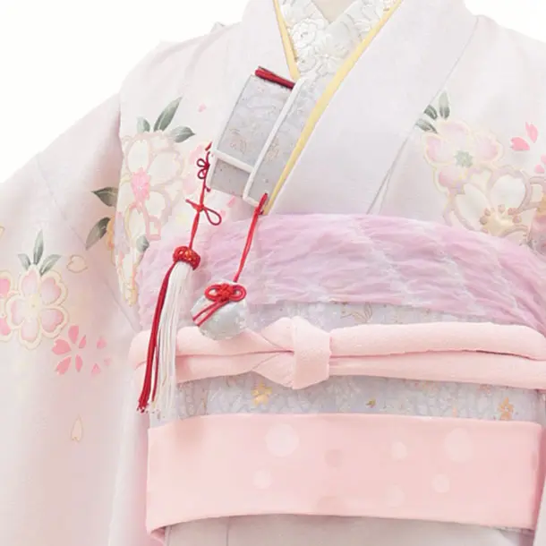 七五三（7女結び帯）7150  薄紫　鞠　花模様