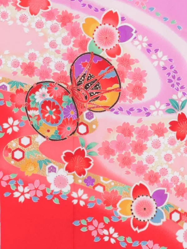 七五三レンタル（7女結び帯）7154  薄紫 大鼓