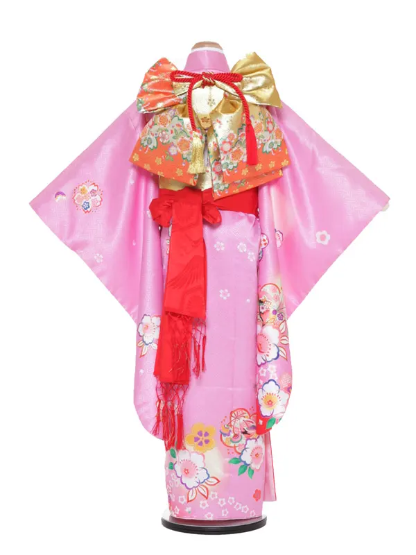 七五三レンタル（7女結び帯）7155  紫 羽子板