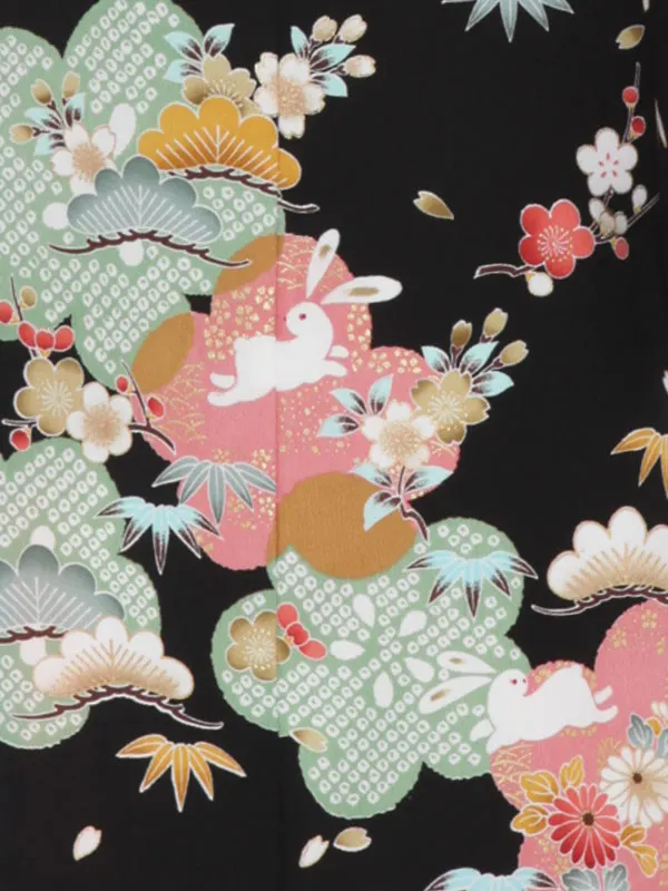 七五三レンタル（7女結び帯）7162  黒 兎