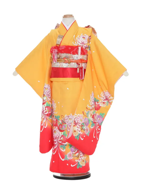 七五三レンタル（7女結び帯）7163  黄 乱菊