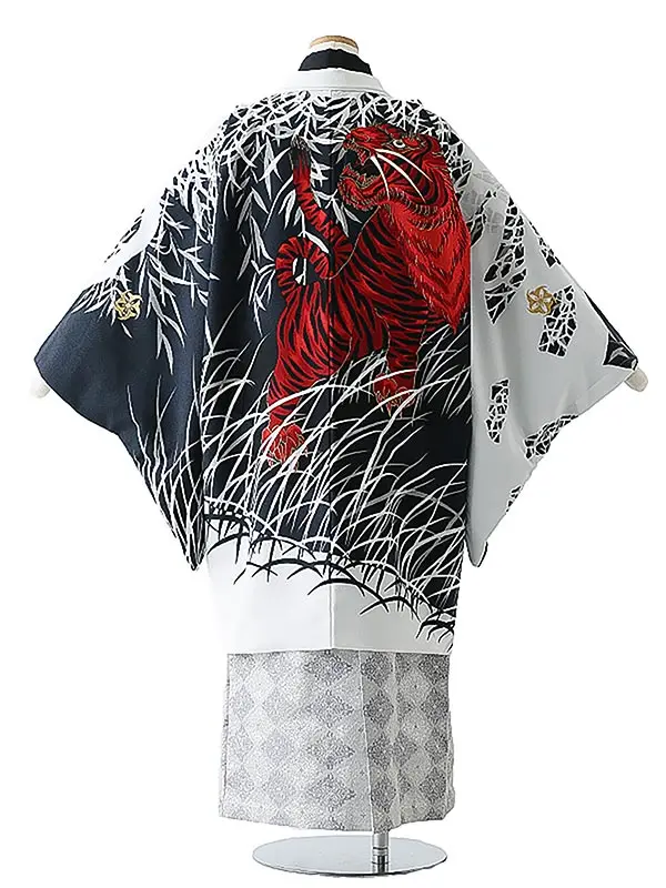 小学校卒業式ジュニア袴男0095 紺 白 赤虎