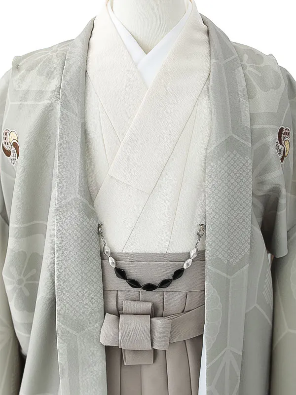 小学校卒業式ジュニア袴男0101 ベージュ 家紋 亀甲 小町kids