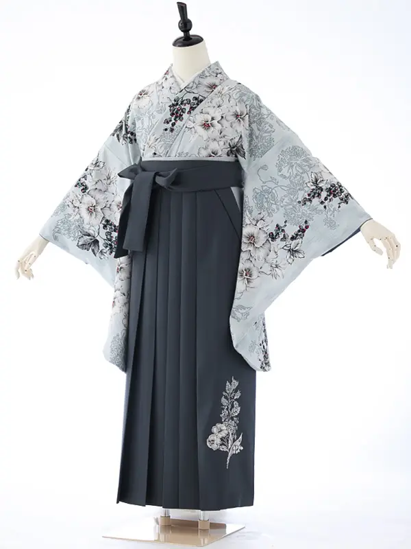 小学校卒業式ジュニア袴女0142 ペールブルー 洋花 JILLSTUART