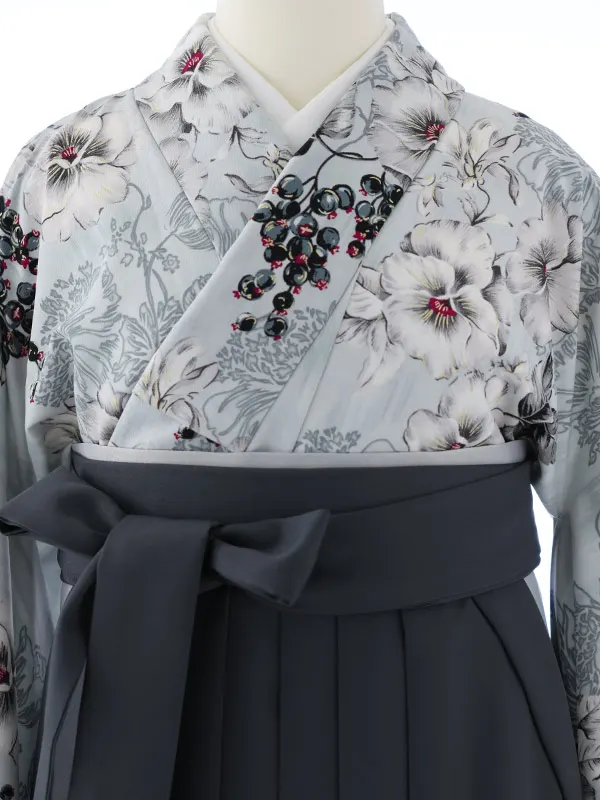 小学校卒業式ジュニア袴女0142 ペールブルー 洋花 JILLSTUART