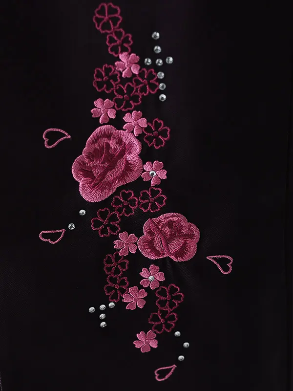 小学校卒業式ジュニア袴女0151 ターコイズブルー 紫 バラ