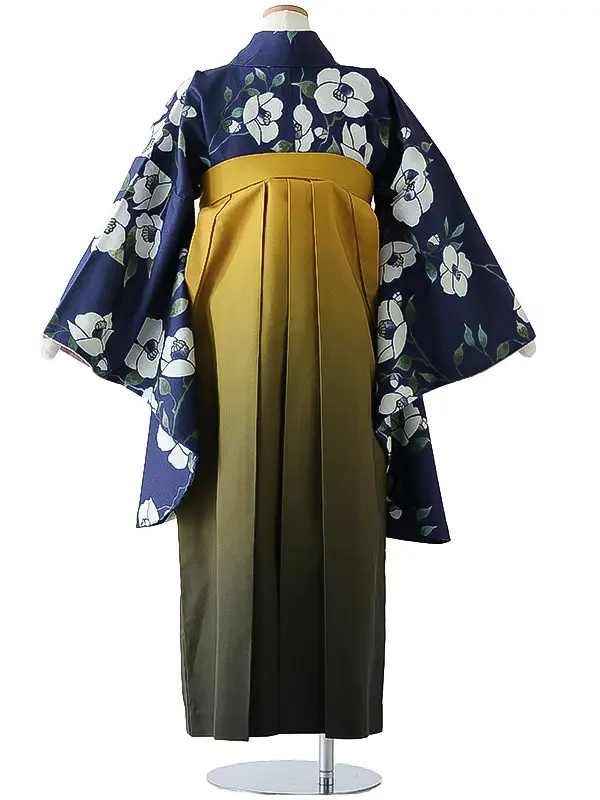 小学校卒業式ジュニア袴女0157 紺 椿