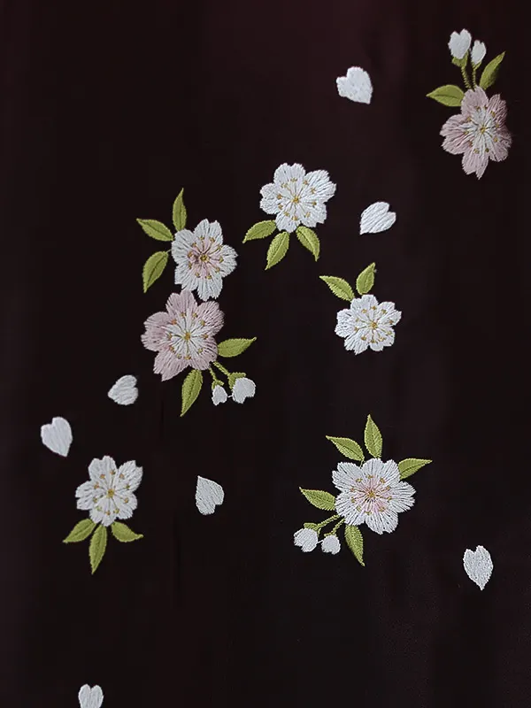 小学校卒業式ジュニア袴女0180 水色 黒 ねじり梅 菊