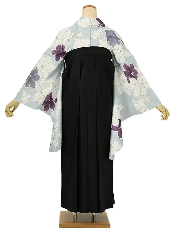 小学校卒業式ジュニア袴女0185 水色 紫 百合