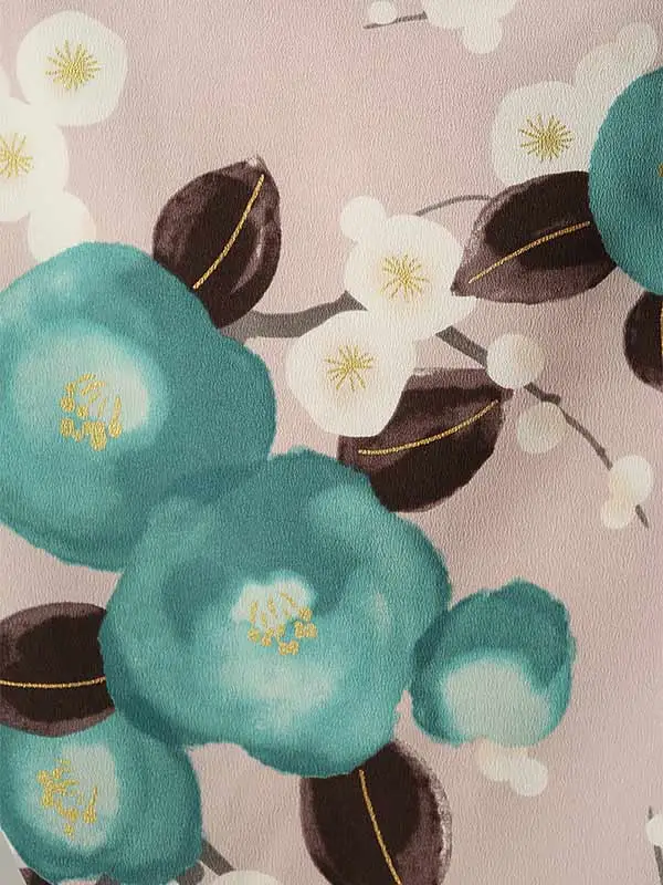 小学校卒業式ジュニア袴女0198 薄ピンク 赤 椿