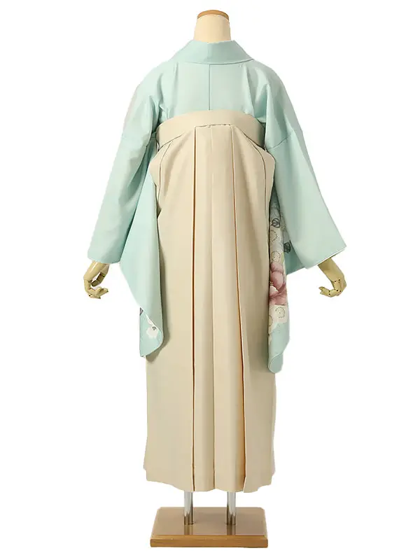 小学校卒業式ジュニア袴女0203 水色 ピンク 椿