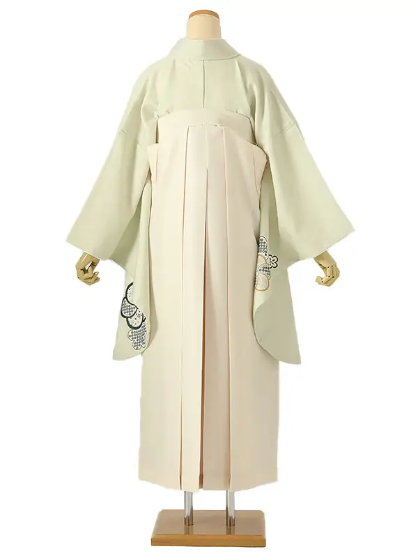 小学校卒業式ジュニア袴女0205 黄緑 梅 松