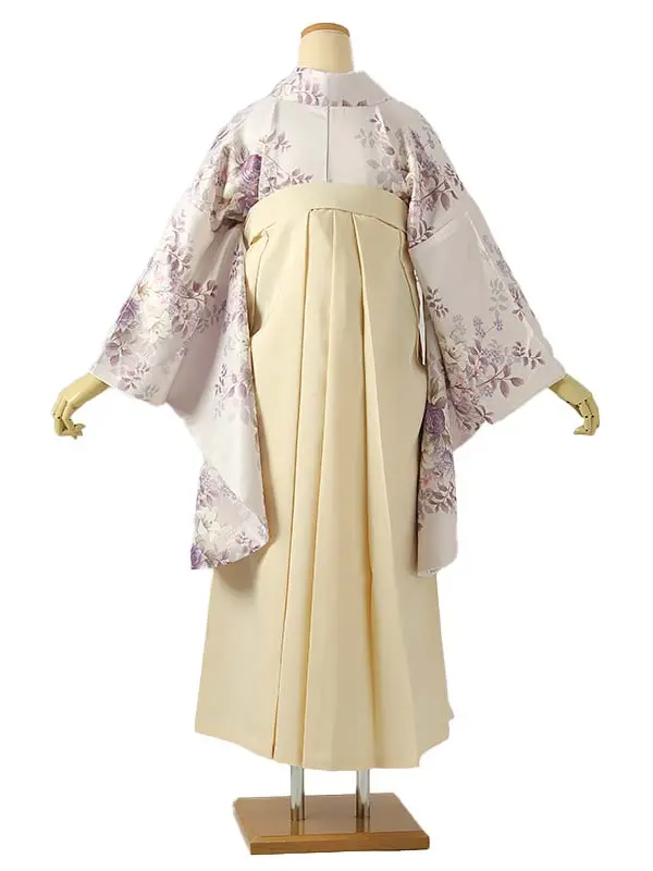 小学校卒業式ジュニア袴女0215 薄紫 薔薇 百合