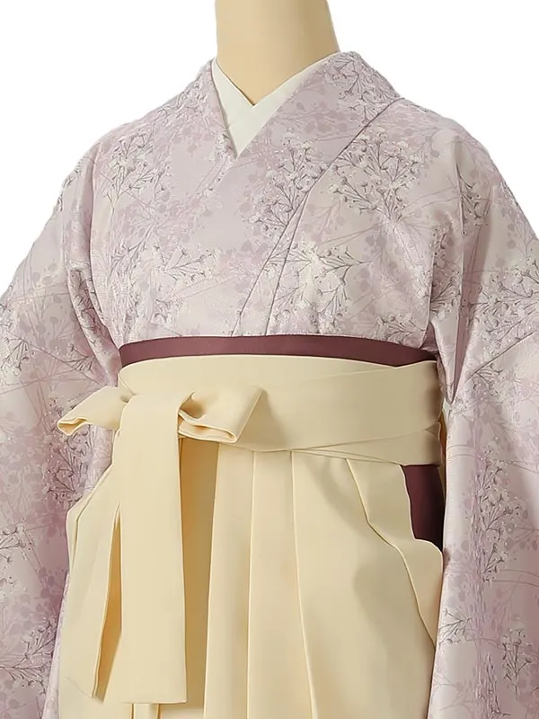 小学校卒業式ジュニア袴女0217 薄ピンク 小花模様